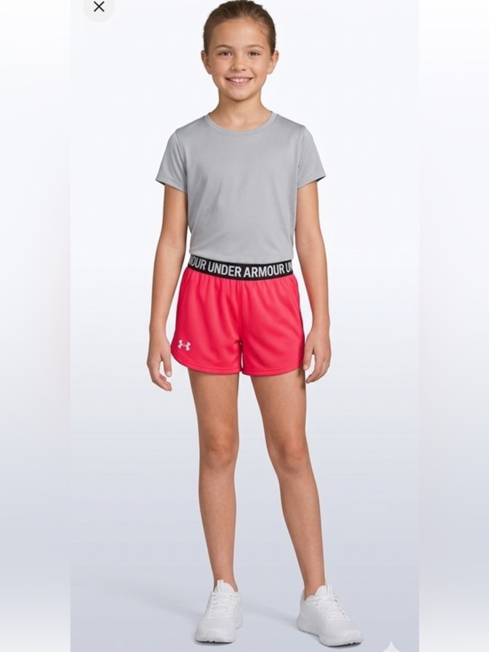 Under Armour Pink & Black Athletic Running Shorts Midrise